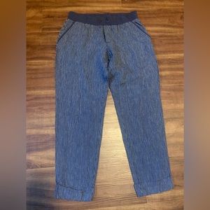 Athleta Blue Striped Ankle Pants